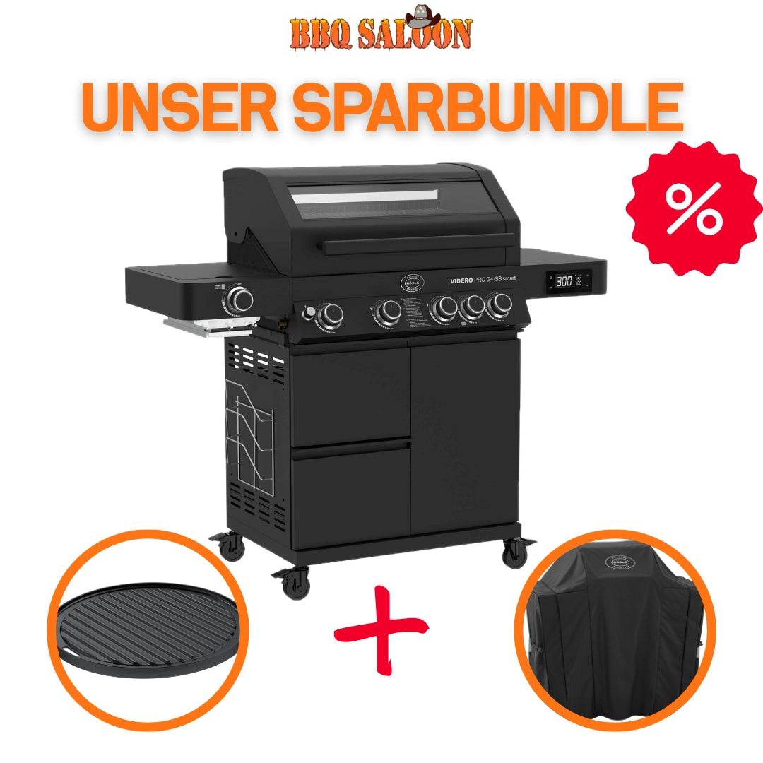 Rösle Videro Pro G4-SB smart Vario+ 50mbar Bundle inkl. GRATIS Abdeckhaube und Grillplatte, rund