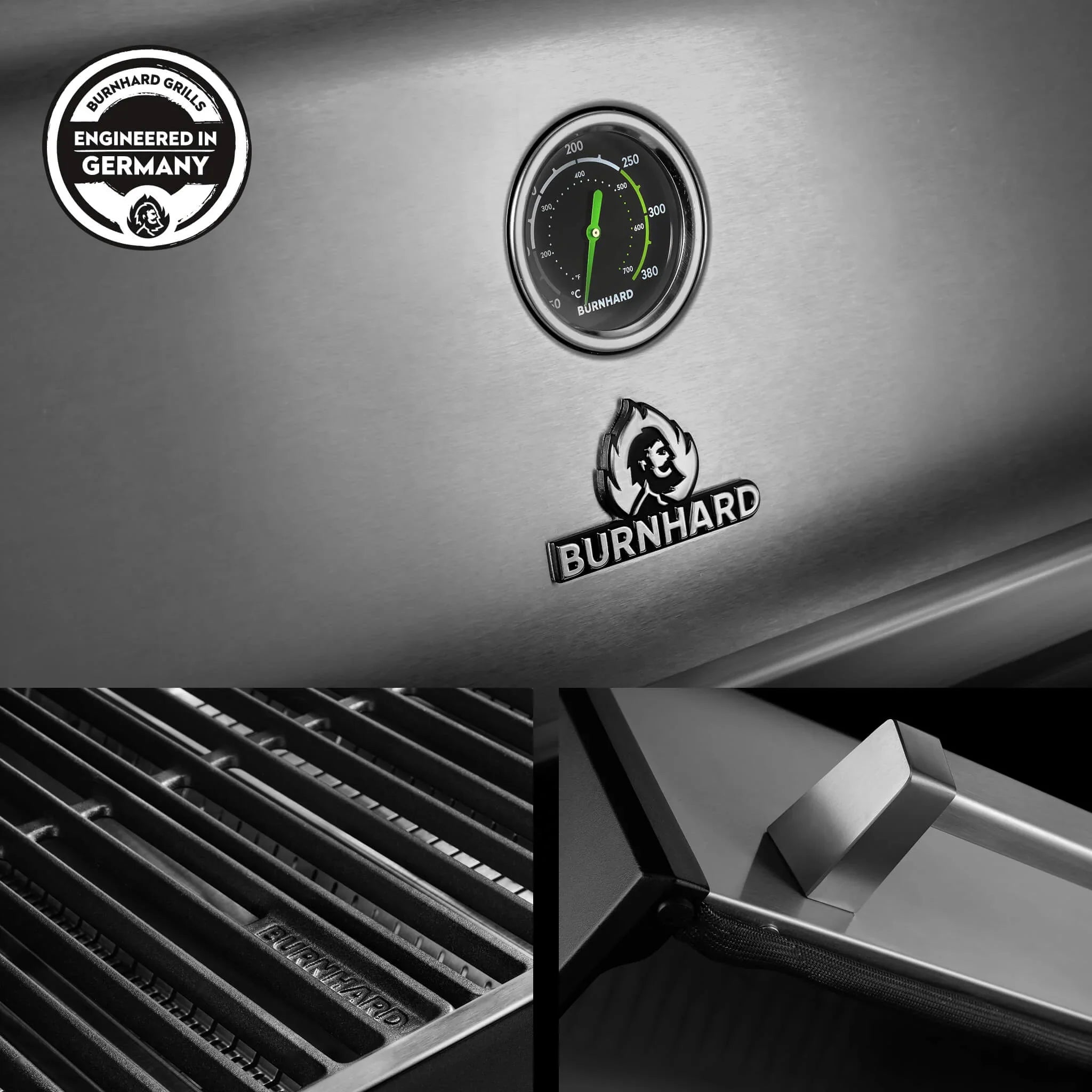Burnhard Fat FRED Deluxe Gasgrill 6-Brenner Edelstahl mit Edelstahlrost Series 4