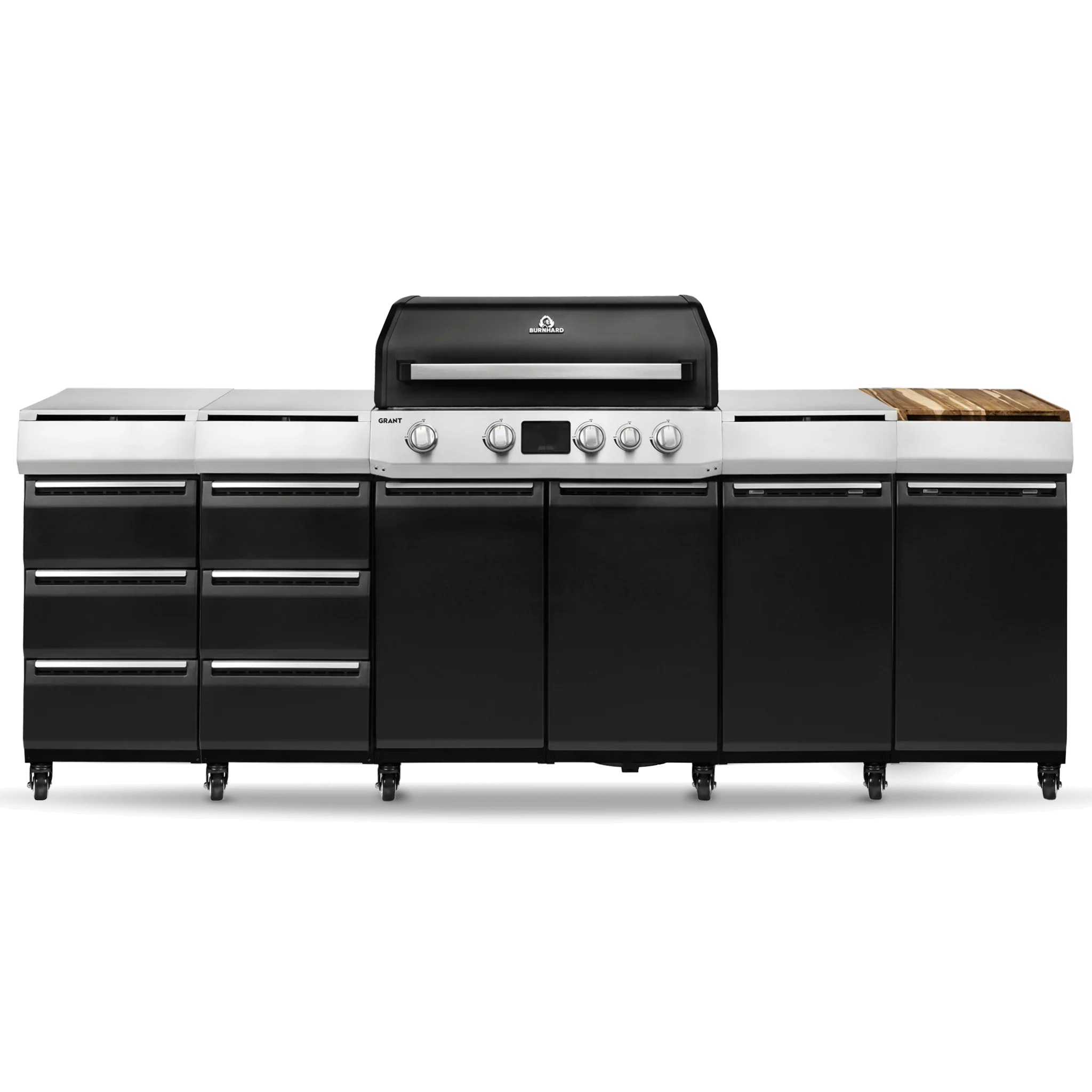 Burnhard GRANT Station - Modularer Gasgrill 4-Brenner mit Türen und Gusseisenrost