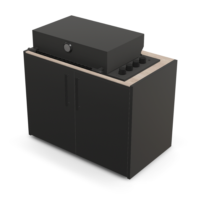 Brabura Box-Q 4-Brenner schwarz | Neuestes Edelstahlmodell