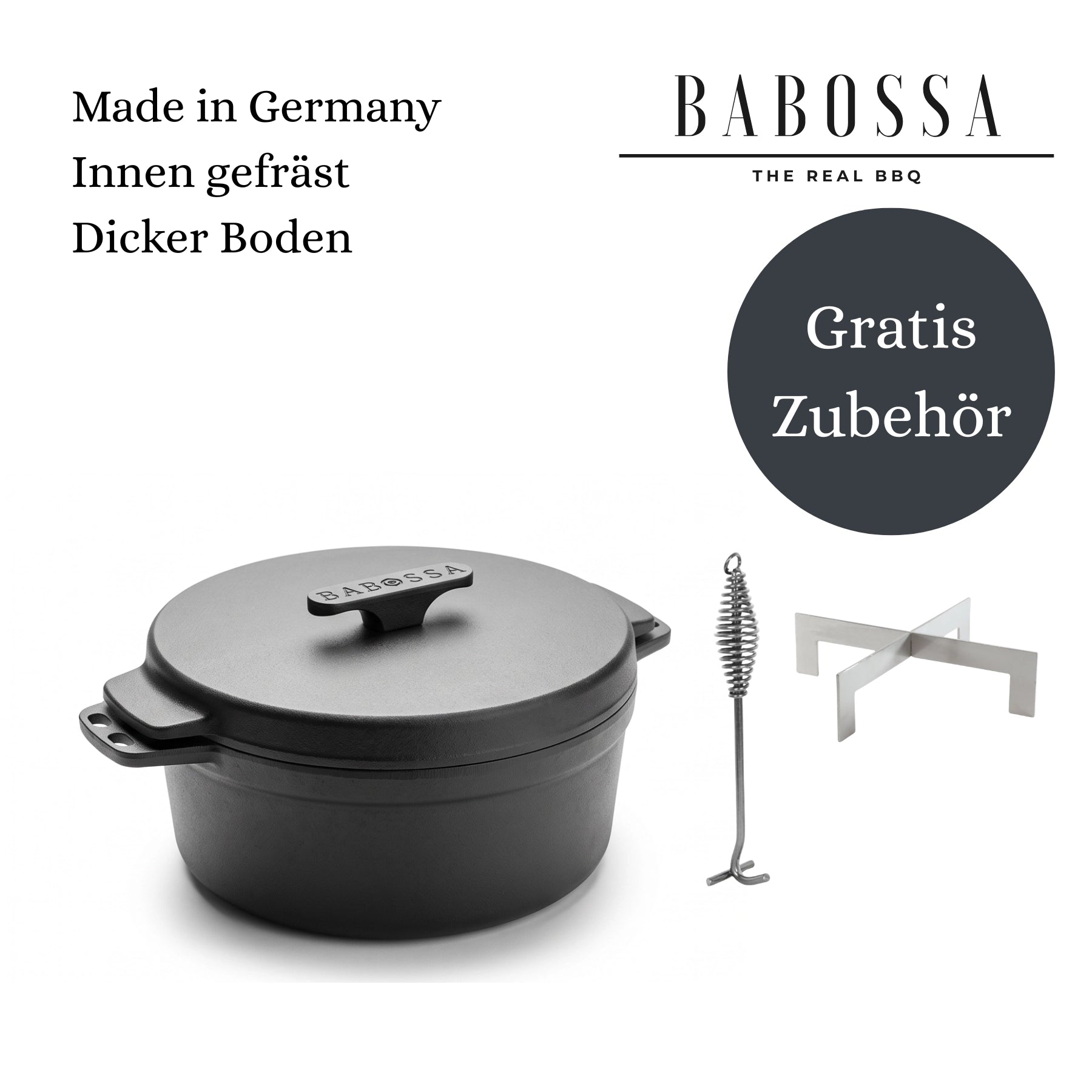 PRECISION | 9er Innovativer Gusseiserner Topf | SET Deckelheber & Kreuz | Dutch Oven | Made In Germany - Jetzt vorbestellen für voraussichtliche Auslieferung Juni 2026