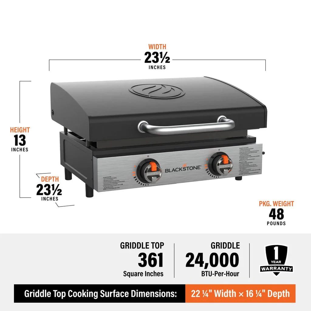 Blackstone 22″ Griddle Tischgrill mit 2 Brennern inkl. Deckel - Grillstar.deBlackstone 22″ Griddle Tischgrill mit 2 Brennern inkl. DeckelBlackstoneGrillstar.de