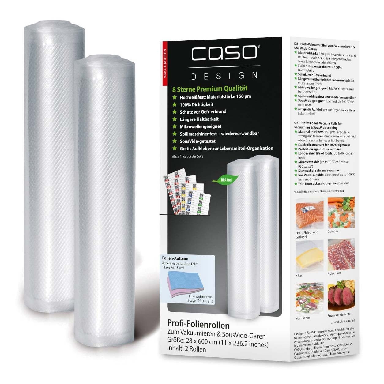 CASO Folienrollen, 28x600cm, 2Stk. - Grillstar.deCASO Folienrollen, 28x600cm, 2Stk.CASOGrillstar.decg12234038437012231