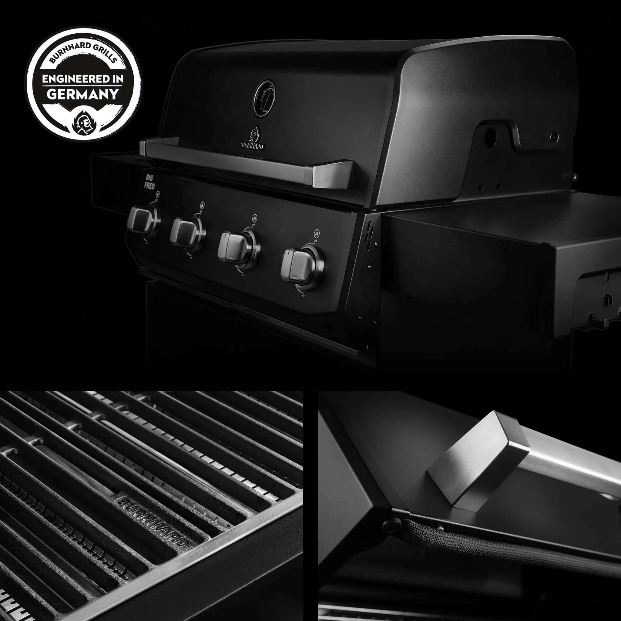 Burnhard Big FRED Base Gasgrill 4-Brenner Basic mit Gusseisenrost Series 4