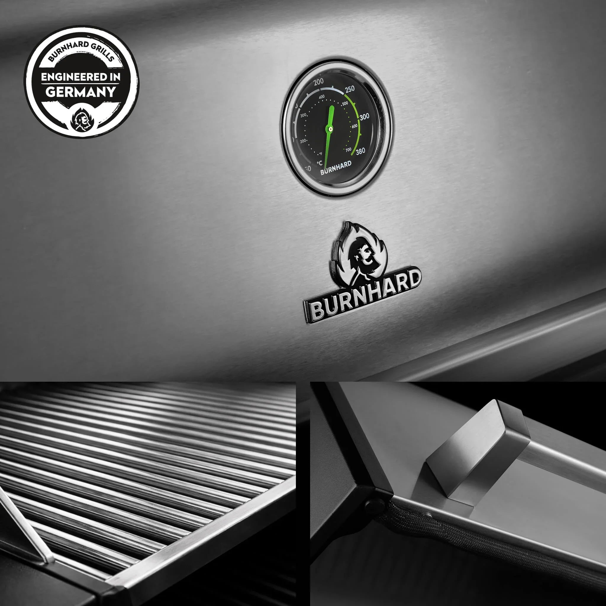 Burnhard FRED Jr. Deluxe Gasgrill Edelstahl 2-Brenner mit Edelstahlrost Series 4