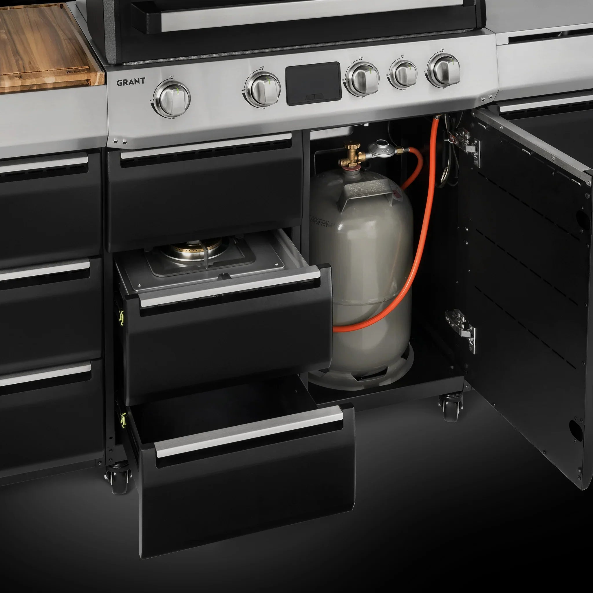 Burnhard GRANT Station - Modularer Gasgrill 4-Brenner mit Türen und Gusseisenrost