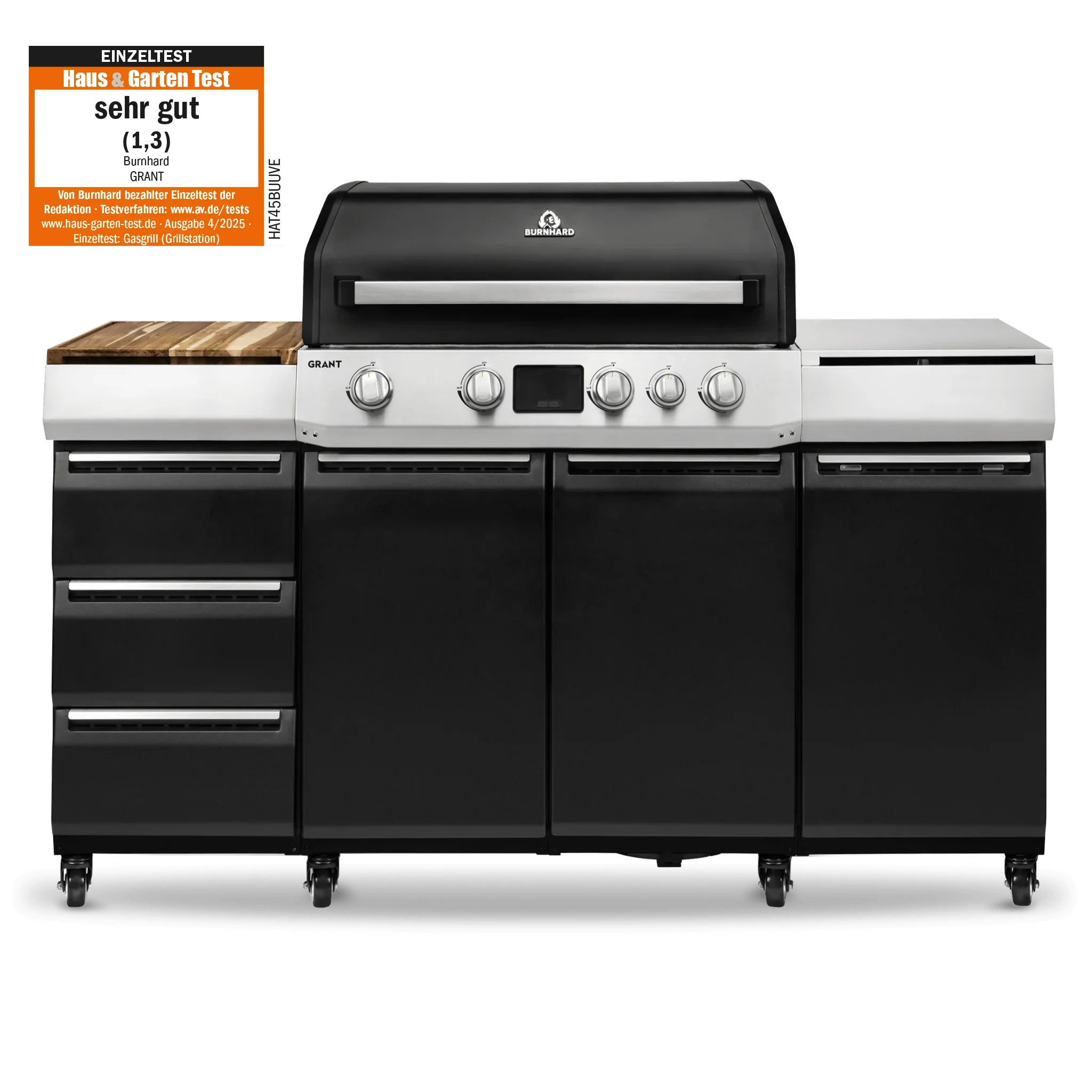 Burnhard GRANT Pro - Modularer Gasgrill 4-Brenner mit Türen und Gusseisenrost