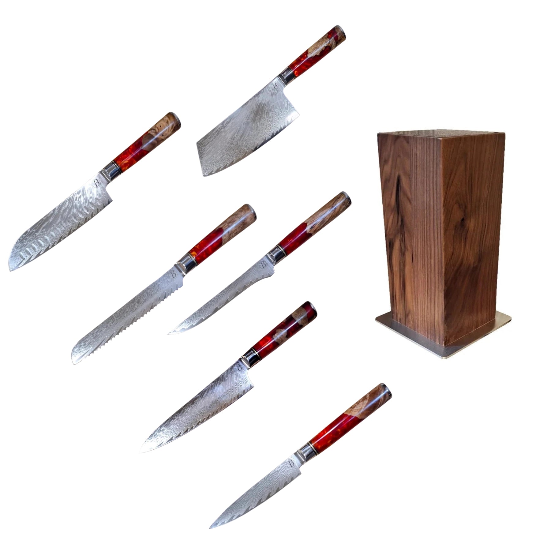 Babossa "Ignite" 6-teiliges Messerset mit Messerblock